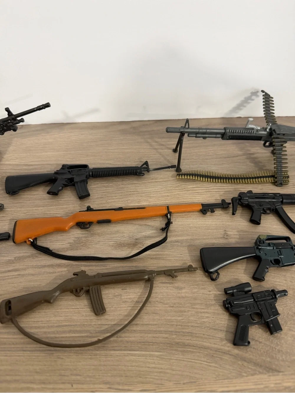 Assorted Toy Military Rifles and Accessories - Black & Brown